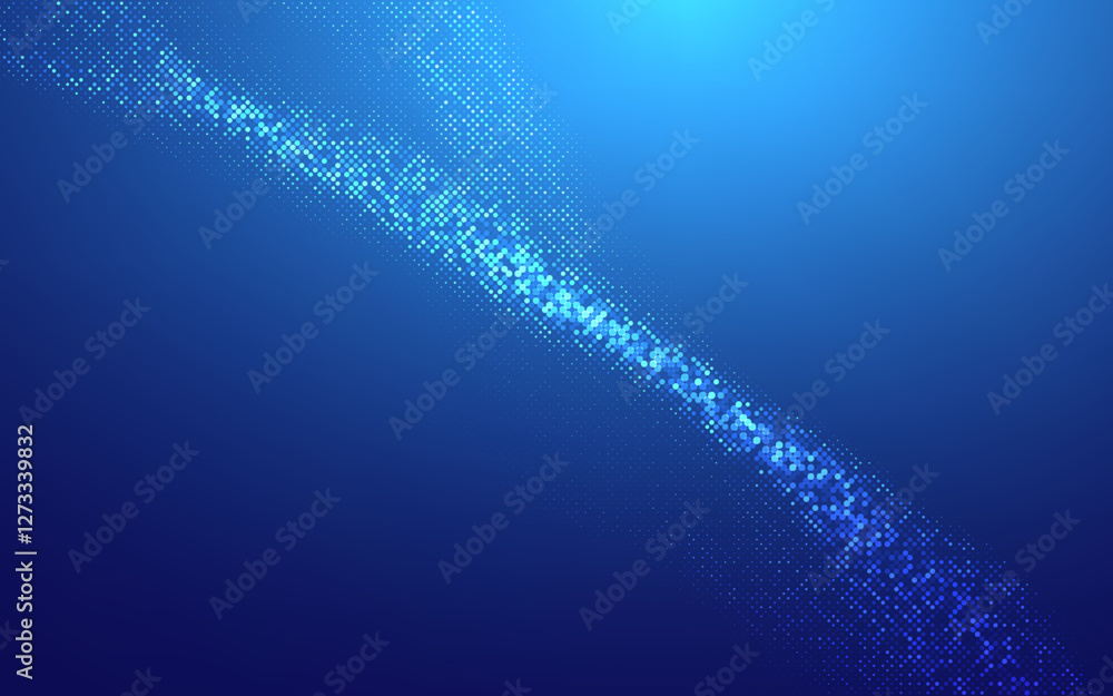 Poster finance background blue. vector tech finance halftone technology background. abstract digital wave b