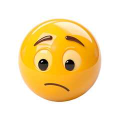 An emoji with downcast eyes and curved brows, showing mild sadness or disappointment. It adds a quiet sense of sorrow and regret