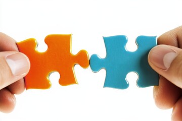 People Hands Connecting Jigsaw Pieces, 