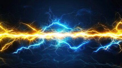 Clashing Blue and Gold Electrical Energy Streams
