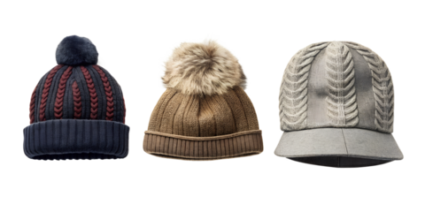  set of winter hats various types of hats png