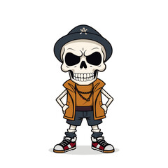 a skull emoji wearing a hat with an 