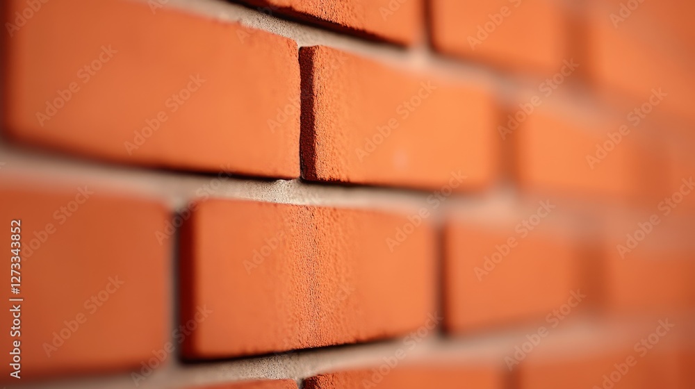 Poster close-up view of textured orange brick wall showcasing intricate patterns and color