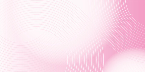 Abstract background of pink circles overlapping layers on bright space with line effect decoration.