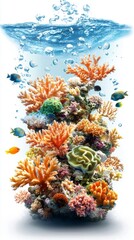 Fototapeta premium Underwater coral reef ecosystem exploration marine environment nature photography aquatic life vibrant colors