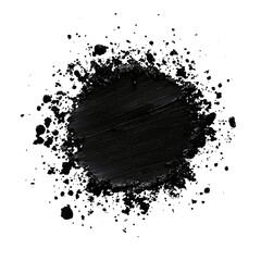 Small black ink dot isolated on transparent background 