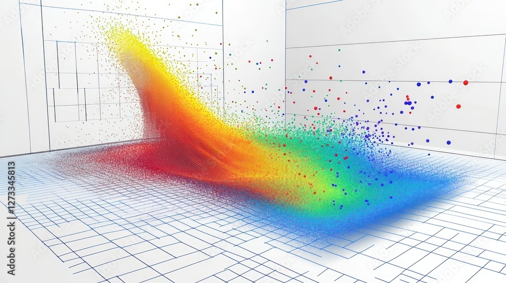 Poster abstract 3d rainbow data visualization