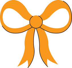 Decorative Doodle Ribbon Bows Illustration For Templet Design Element