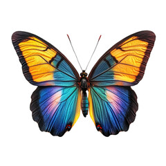 Obraz premium Vibrant Blue and Orange Butterfly Wings Abstract Art,