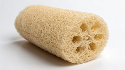 Natural Loofah Sponge on White Background