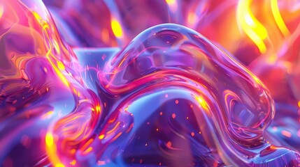 Obraz premium Abstract trendy holographic background. hologram gradient background with metalic waves.