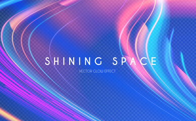 Motion light effect. Shining magic background and liquid speed light