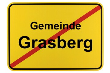Illustration eines Ortsschildes der Gemeinde Grasberg in Niedersachsen