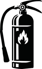 fire extinguisher vector, fire killer, fire reel hose on isolated background. Fire extinguisher icon in flat icon design