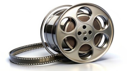 Obraz premium Film Reel on White Background