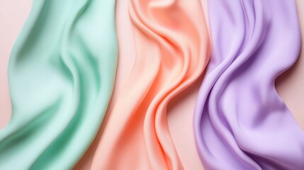 Obraz premium Pastel Fabrics Draped in Soft Waves Showing Texture