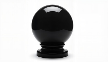Obraz premium Polished black crystal ball on stand, mystic symbolism