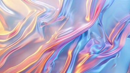 Obraz premium Abstract trendy holographic background. hologram gradient background with metalic waves.