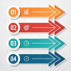 Obraz premium Colorful Arrow Infographic Template: 4-Step Process Diagram