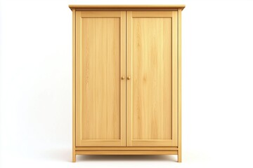 Wooden Wardrobe Isolated
