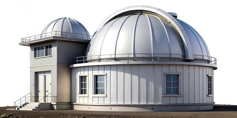 Observatory Building on White Background