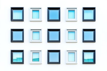 Modern Building Window Set - 16 Unique Designs
