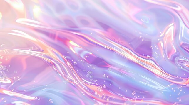 Abstract trendy holographic background. hologram gradient background with metalic waves.
