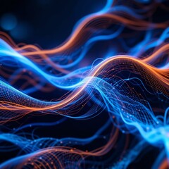 digital abstract background featuring waves, dots, and futuristic energy, conveying drive and emotion, ideal for business, music, or creative projects with a dynamic and modern vibe
