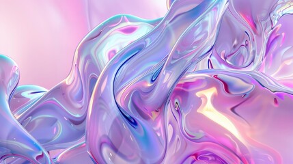Fototapeta premium Abstract trendy holographic background. hologram gradient background with metalic waves.