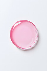 Light Pink gel drop isolated on white background