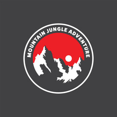 Mountain logo design inspiration, Mountain illustration, outdoor adventure . Vector graphic print for t shirt and other uses