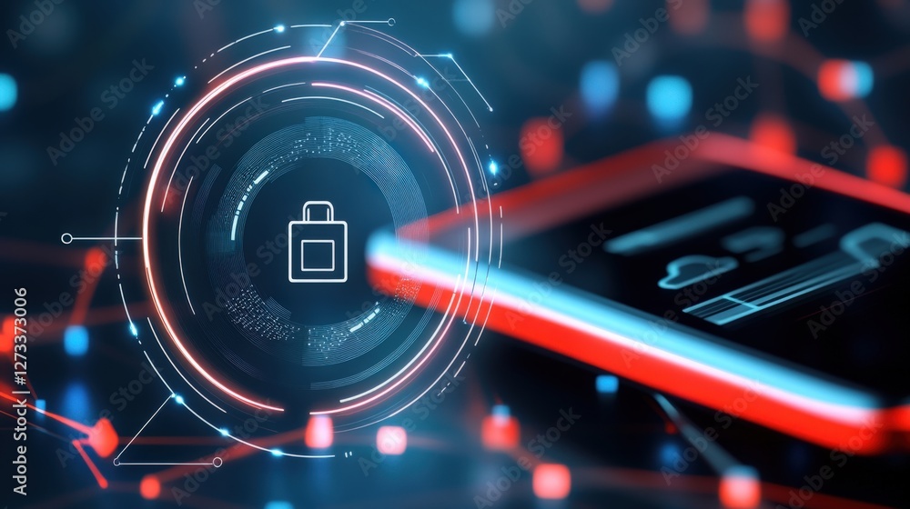 Poster digital security enhancements technology sector graphic design cyber environment close-up view data 
