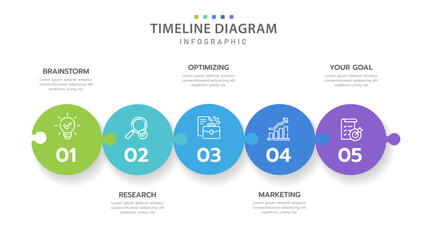 Infographic template for business concept. 5 Steps Modern Timeline diagram with hexagons and topics, presentation vector infographic timeline design layout.