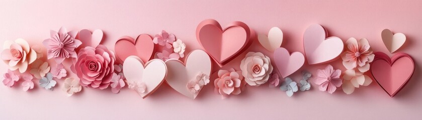 Lovely Paper Hearts and Flowers Arrangement