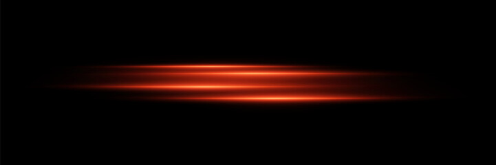 Red lines of speed and light movement, horizontal effect. On a black background.