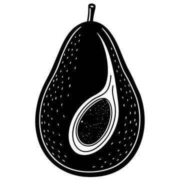 recommend clip art: avocado black silhouette vector, Simple silhouette Design vector icon with white background. Fruit silhouette vector