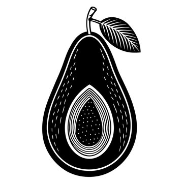 recommend clip art: avocado black silhouette vector, Simple silhouette Design vector icon with white background. Fruit silhouette vector