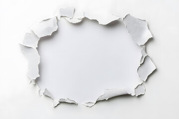 Naklejka premium Abstract hole in white paper with torn edges background design