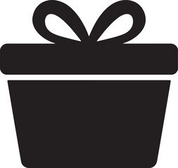 Present gift box line icon vector illustration