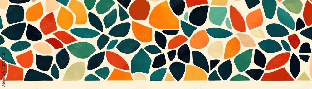 Poster abstract colorful pattern of organic shapes