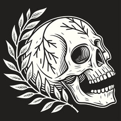 Unleash the Mystic Skulls: Explore Edgy and Unique Skull Illustrations for Bold, Abstract, and Expressionist with T-Shirt Designs.