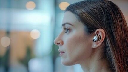 Fototapeta premium Call center employees wearing headsets working bright modern office. Customer service, teamwork, business communication, support, corporate environment, digital workspace, efficiency. Generative AI