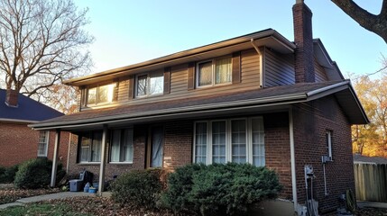 Beautiful brick home in a neighborhood.