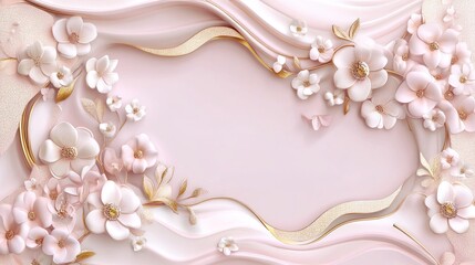 Elegant Pink Floral Design With Gold Accents