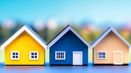 Colorful miniature house representing diversity in architecture and design against a blurred background