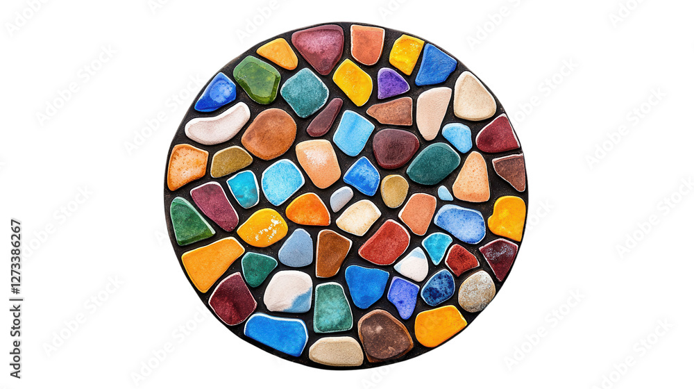 Aufkleber colorful mosaic pattern with irregular shapes and vibrant tones for background or texture