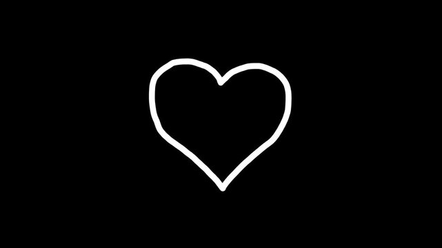 Hand-Drawn Doodle Hearts Pack Animated Heart Overlays for Creative Projects. High quality 4k footage