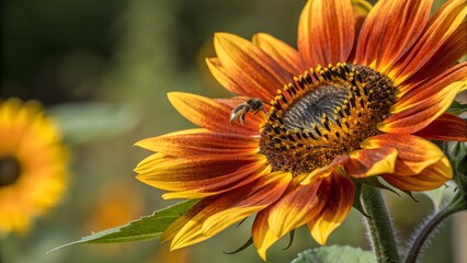 Obraz premium Bee on Sunflower