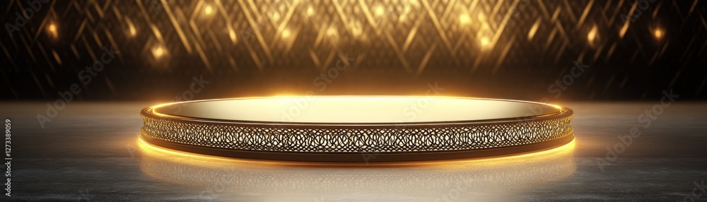 Poster elegant golden platform with intricate design