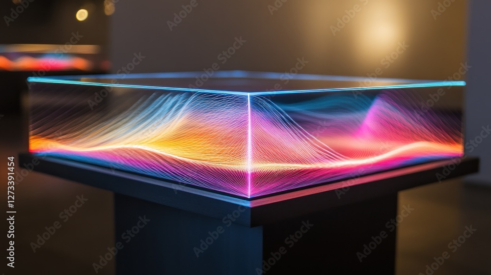 Poster luminous waves: a captivating display of light and color